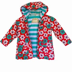 Hatley Pink Graphic Daisies Raincoat Mac Jacket